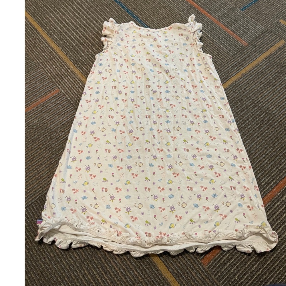 Disney x Magnetic Me Girls Floral Butterfly Ruffle Nightgown Sleep Dress 6Y I05 - Picture 2 of 3